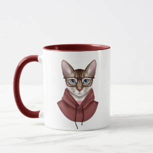 Cat in glasses mug