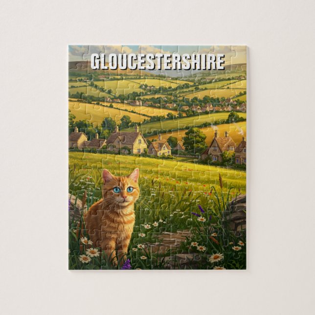 Cat in Gloucestershire England Travel Jigsaw Puzzle (Vertical)