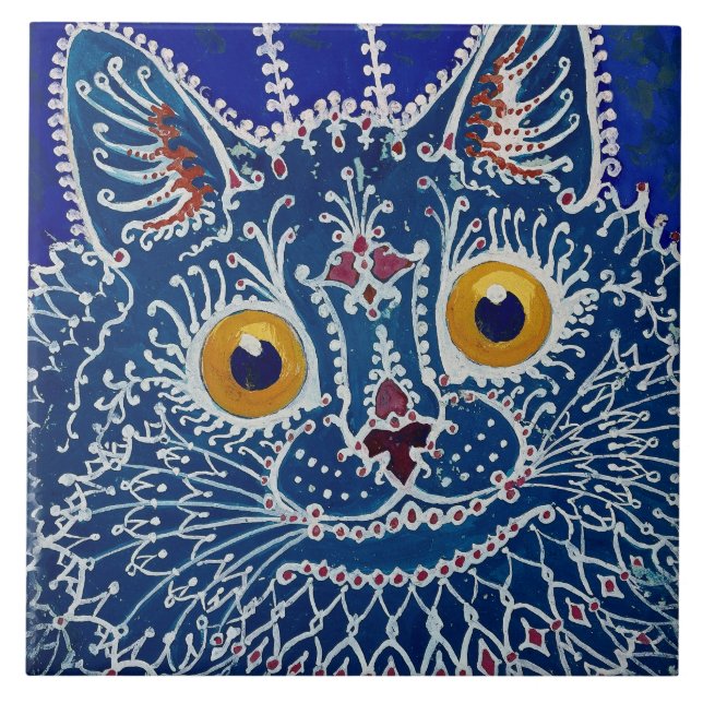 “Cat in Gothic Style” by Louis Wain Ceramic Tile (Front)