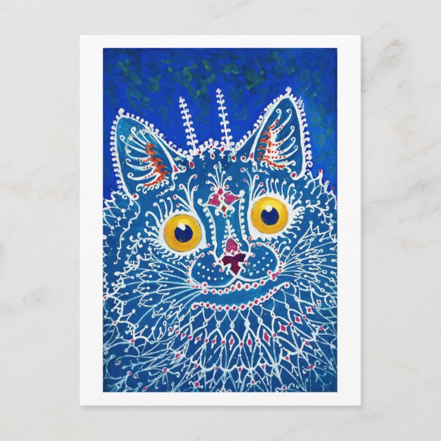 Cat in Gothic Style, Louis Wain Postcard (Front)
