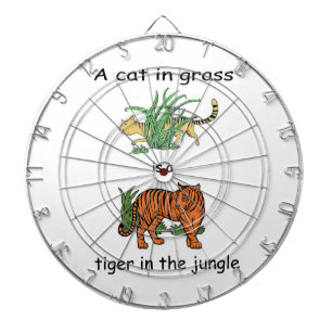 Cat in Grass is a Tiger in the Jungle Dartboard