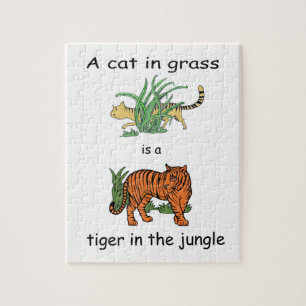 Cat in Grass is a Tiger in the Jungle Jigsaw Puzzle