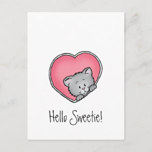 Cat in heart - Valentine's Day Gift Holiday Postcard