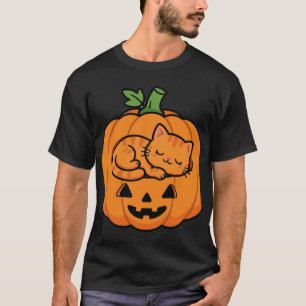 Cat in Jack O Lantern Halloween T-Shirt