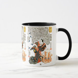 Cat in Kimono, Octopus Kuniyoshi Japanese Fine Art Mug