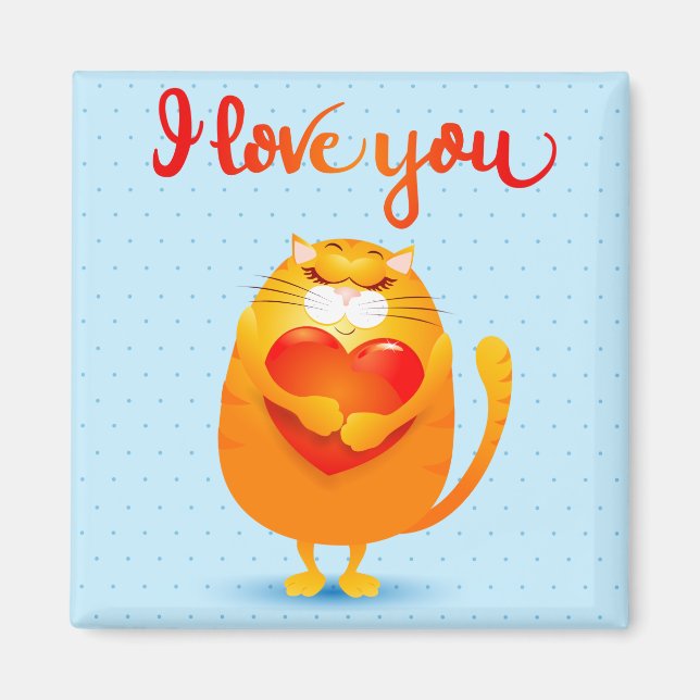 Cat in Love Magnet (Front)