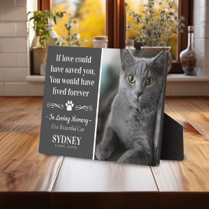 Cat In Loving Memory Photo Modern Memorial Plaque