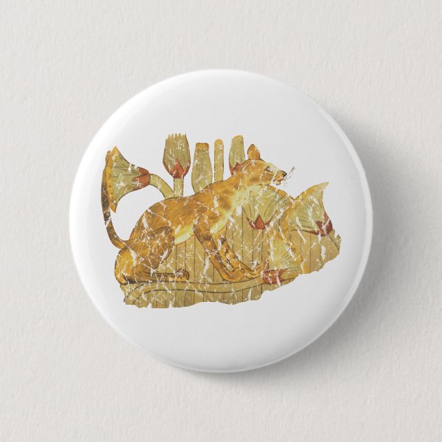 cat in marsh 6 cm round badge (Front)
