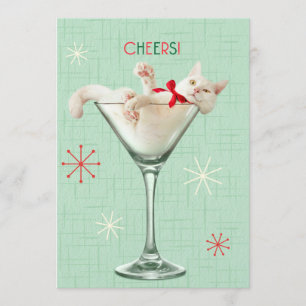 Cat in Martini Glass Invitation