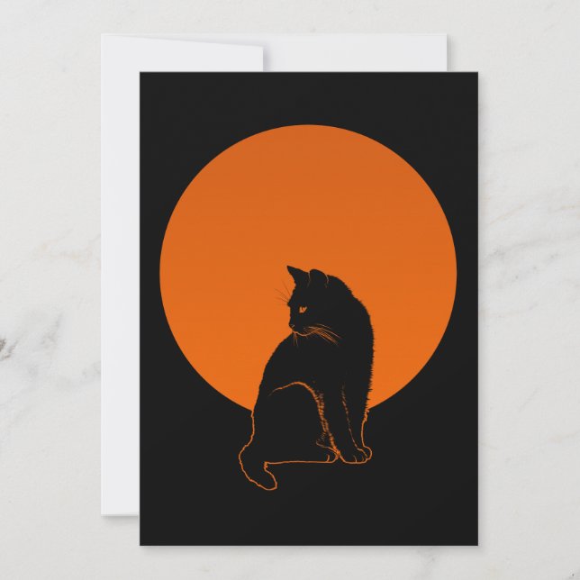 CAT IN MOONLIGHT INVITATION (Front)
