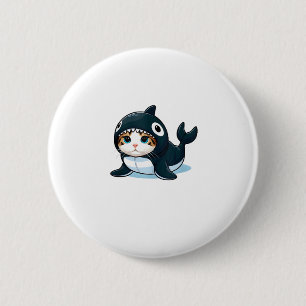 Cat in Orca Costume 6 Cm Round Badge