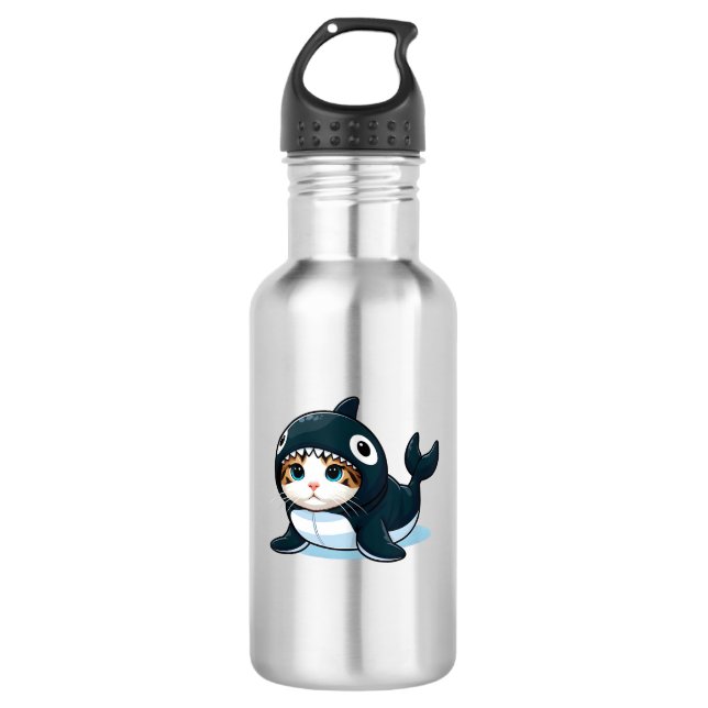 Cat in Orca Costume  710 Ml Water Bottle (Front)