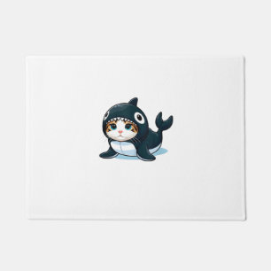 Cat in Orca Costume Doormat