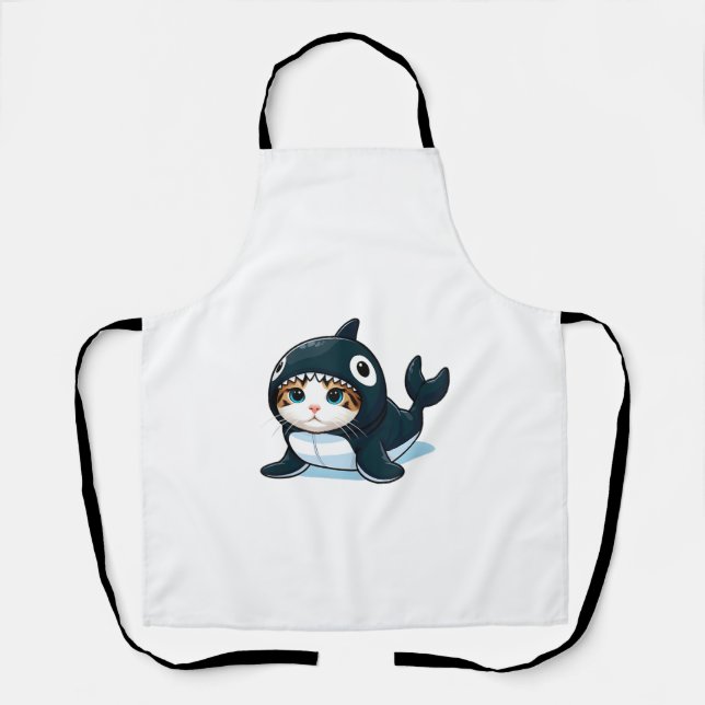 Cat in Orca Costume Tank Top Apron (Front)