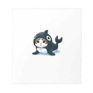 Cat in Orca Costume Tank Top Notepad