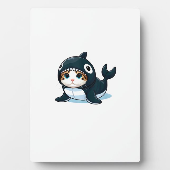 Cat in Orca Costume Tank Top Plaque (Front)