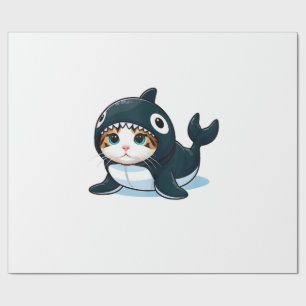 Cat in Orca Costume Tank Top Wrapping Paper