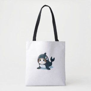 Cat in Orca Costume Tote Bag
