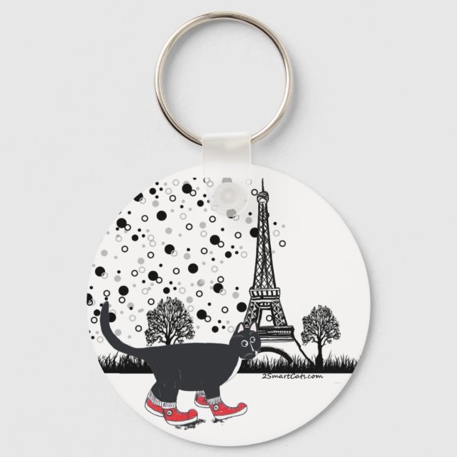 Cat in Paris key chain (Front)