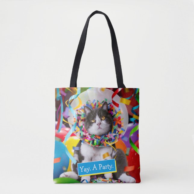 Cat In Party Cone Tote Bag (Front)