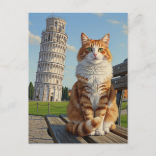 Cat in Pisa Italy Postcard