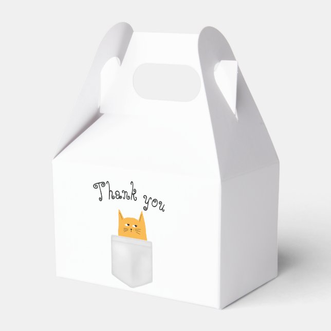 Cat in Pocket ,peek a boo,DIY Text  Favour Box (Back Side)