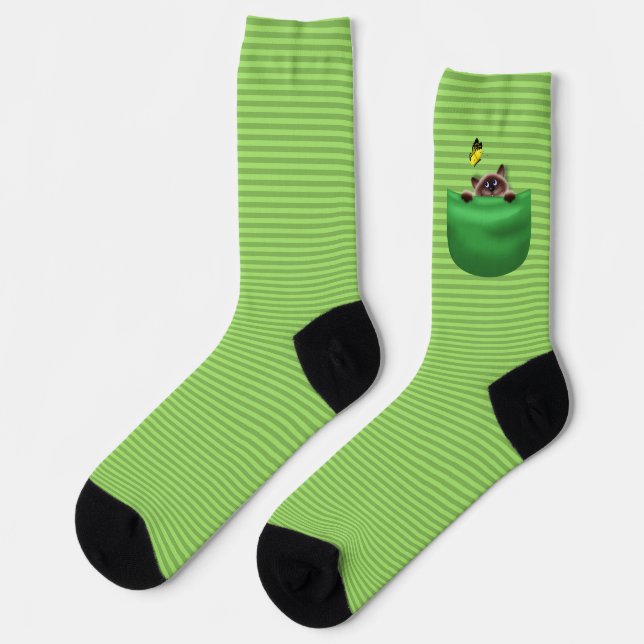 Cat in Pocket Socks (Left)