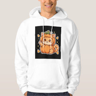 Cat In Pumpkin Costume Halloween Hoodie