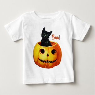 Cat in Pumpkin Halloween Baby Shirt