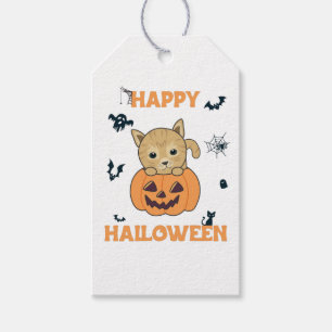 Cat In Pumpkin Sweet Cats Happy Halloween Gift Tag