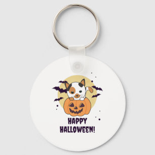 Cat In Pumpkin Sweet Cats Happy Halloween Key Ring