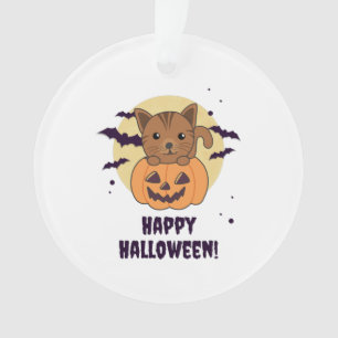 Cat In Pumpkin Sweet Cats Happy Halloween Ornament