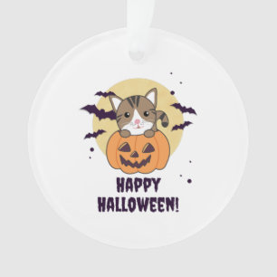 Cat In Pumpkin Sweet Cats Happy Halloween Ornament