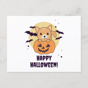 Cat In Pumpkin Sweet Cats Happy Halloween Postcard