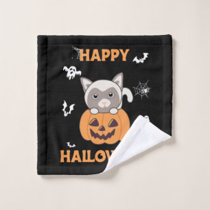Cat In Pumpkin Sweet Cats Happy Halloween Wash Clo Cloth