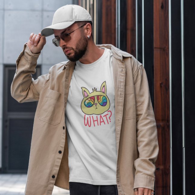 Cat In Rainbow Sunglasses   T-Shirt (Creator Uploaded)