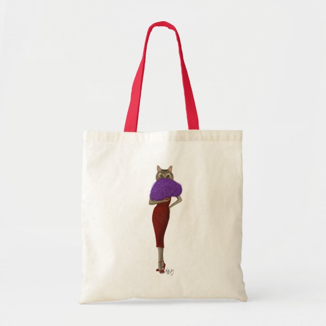 Cat In Red Dress Tote Bag (Front)