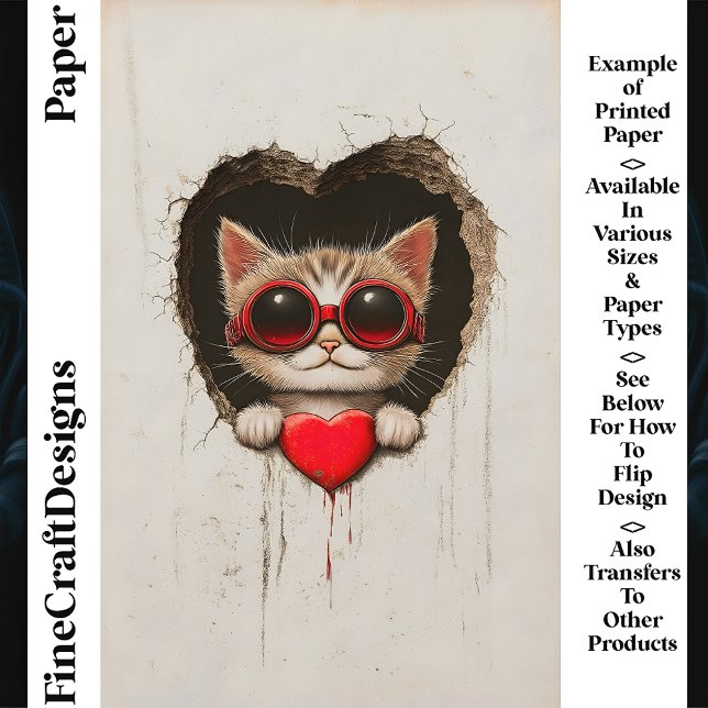 Cat In Red Goggles, Red Heart AQ2 Scrapbook Paper (Creator Uploaded)
