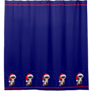 Cat in Santa Hat Shower Curtain