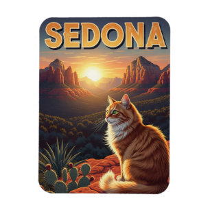 Cat in Sedona Arizona Travel Vertical Magnet