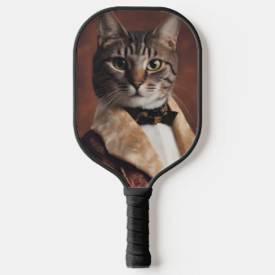 Cat in Smoking Jacket Pickleball Paddle