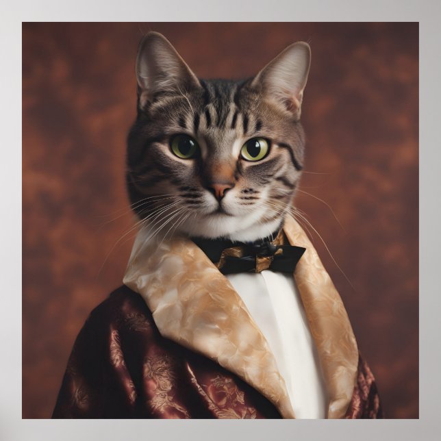 Cat in Smoking Jacket Poster (Front)