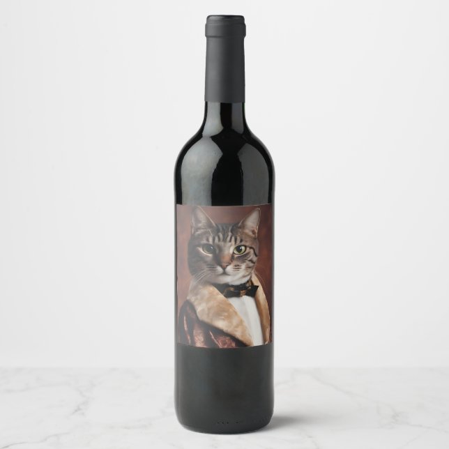 Cat in Smoking Jacket Wine Label (Front)