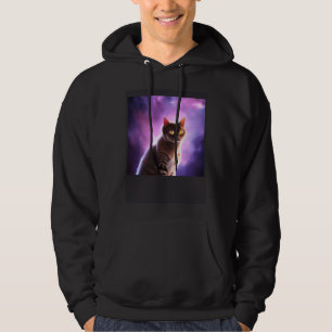 Cat in Space Purple Galaxy Hoodie