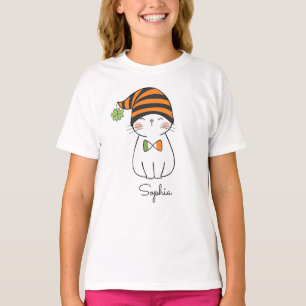 Cat In St Patrick's Day Custom Name T-Shirt