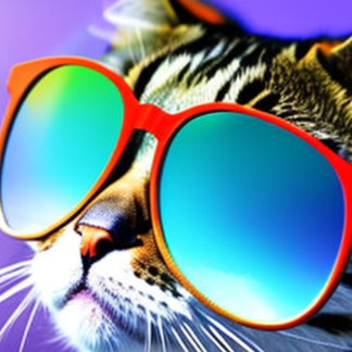 Cat in Sunglasses Head Face T-Shirt