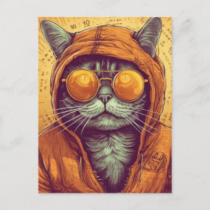 Cat in Sunglasses Postcard