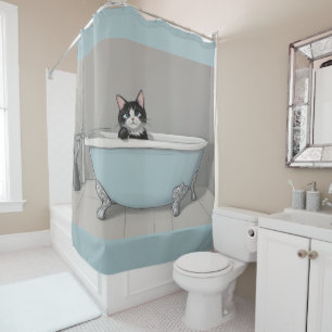 Cat in the Bathtub Shower Curtain
