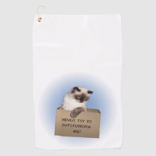 Cat in The Box Golf Towel