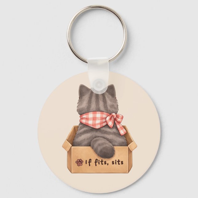 Cat in The Box Key Ring (Front)